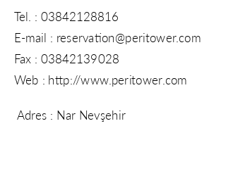 Peri Tower Hotel iletiim bilgileri